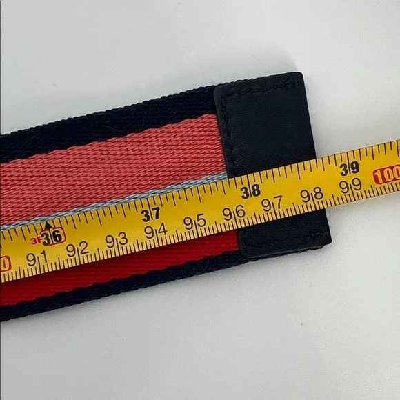 Vineyard Vines Women's Striped Belt in Red, Blue, and White Cowhide - Picture 6 of 6